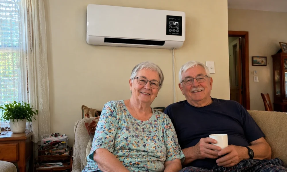Elderly parent enjoying cool air from CoolCove